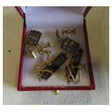 2 oriental screwback earring sets