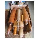 7 wooden rolling pins