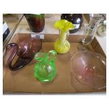 bud vases, candy dish, cruet - misc glassware