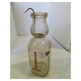 cloverdale farm cream milk bottle w/spoon