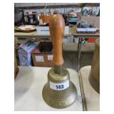 brass school bell initials A.R.P.