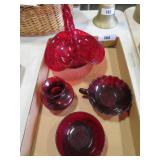 4 pcs ruby glassware