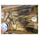 early sad irons, nail pullers, misc tools