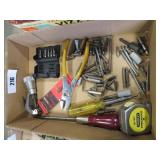 screwdriver bits,pliers,pipe cutter,tape measure