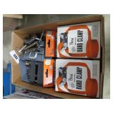 2 pony band clamps, c clamps, drill bits