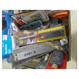 squares, lighter, clock numbers, scissors, etc