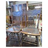 pair of spindle/pressed back chairs