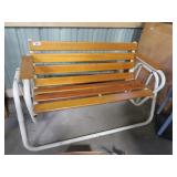 wood/metal glider bench
