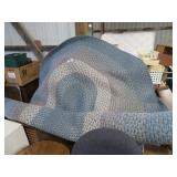blue oval braided area rug