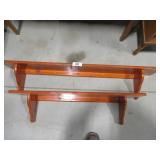2 handmade pine shelves