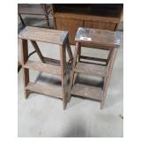2 wooden 2 step ladders