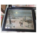 victorian winter print in frame