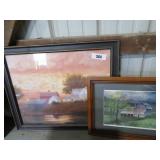 2 country prints/ frames