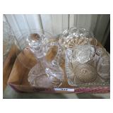 4 pcs fancy (2 etched) glassware