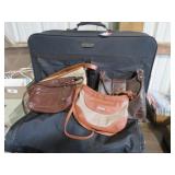 suitcase, garmet bag, purses