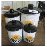modern 4 pc sunflower canister set