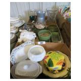 3 boxes planters and vases