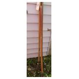 2 potato rakes, small garden rake