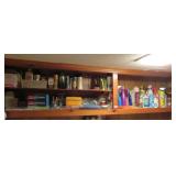 contents of 3 shelves - cleaning supplies