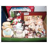 snowmen figurines, print, picture frame