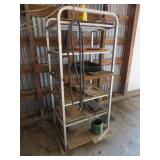 ALUMINUM SHELF & CONTENTS