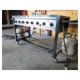 BAKERS&CHEF 8 BURNER 2 TANK GRILL, 36" FLAT TOP