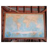1989 WORLD MAP - FRAMED 125" X 80"