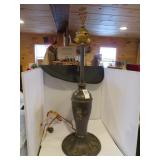 EARLY METAL TABLE LAMP BASE NEEDS REWIRED