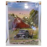 NEW METAL SIGN 12X17' BARNW/ AMERICAN FLAG HORSES