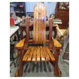AMISH MADE HEAVY DUTY ROCKER W DEER HEAD BURNED IN
