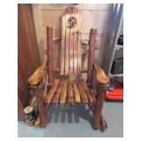 AMISH MADE HEAVEY DUTY ROCKER W/ TURKEY BURNED IN