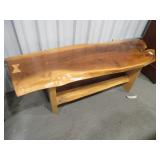 LIVE EDGE TABLE/ BENCH  54'X20'X18' TALL