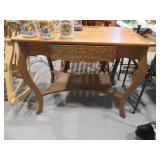 OAK LARKIN LIBRARY TABLE W/ DRAWER