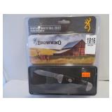 BROWNING VINTAGE WHITETAIL 22 FOLDING KNIFE & TIN