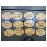 12 ASSORTED METAL WINE MAGNETS