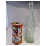 IROQUOIS INDIAN HEAD BEER CAN & GLASS BOTTLE