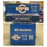 **AMMUNITION 30 CARBINE 2 BXS 50 (100 ROUNDS)