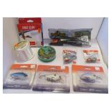 FISHING-LURES, SINKERS, LINE ETC