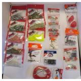 FISHING-LURES, HOOKS, SWIVELS, SINKERS ETC