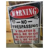 12'x16' METAL SIGN NO TRESPASSING