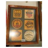 FRAMED BEER COASTERS (2) 12'X15'