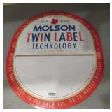 MOLSEN TWIN LABEL TIN ADVERTISING SIGN 22.5'X26'