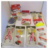 FISHING-LURES,SPINNERS,LINE,HOOKS,SINKERS ETC
