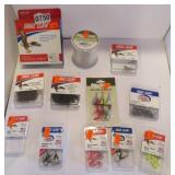 FISHING-SPINNERS,HOOKS,JIGS,LINE ETC