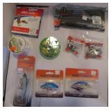 FISHING-LURES,SINKERS,LINE ETC
