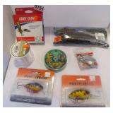 FISHING-LURES,LINES,SINKERS ETC