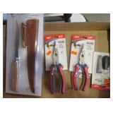 FISHING-FILET KNIFE, 2 PRS PLIERS, ETC