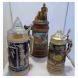 3 MISC STEINS - ONE MARKED GERMANY, ONE MUSICAL