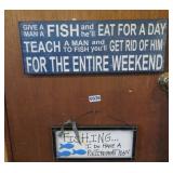FISHING SIGNS 5.5'X12' & 6'X18'