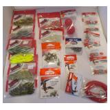 FISHING-LURES, HOOKS, SWIVELS, SINKERS ETC